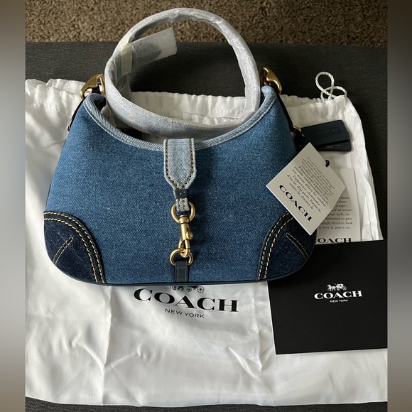 Coach Denim Hamptons Hobo Shoulder Bag with Gold Accents😍😍😍 - Picture 6 of 12